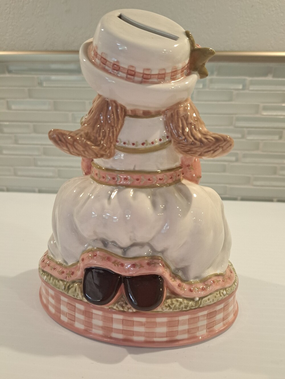 Woodsong Kids Demdaco Bunny 2003 Coin Bank Porcelain Mama Rabbit 6.75" - Picture 2 of 5